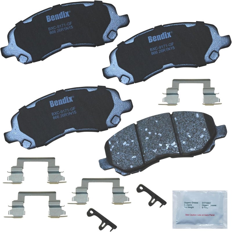 Bendix Priority1 CFC866 Ceramic Front Brake Pads for Select Models Chrysler 200,Cirrus,Sebring,Dodge Avenger,Caliber,Stratus,Jeep Compass,Patriot,Mitsubishi ASX,Eclipse,Galant,Lancer,Outlander - Image 1